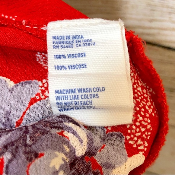 American Eagle Red Floral Peter Collar Dress - Picture 8 of 8